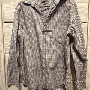 Michael Kors Men's Gray Plaid Button Down Shirt
